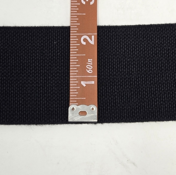 LP BY LINEA PELLE COGNAC BROWN LEATHER & BLACK STRETCH FOLD OVER BELT WOMEN M - Picture 9 of 15